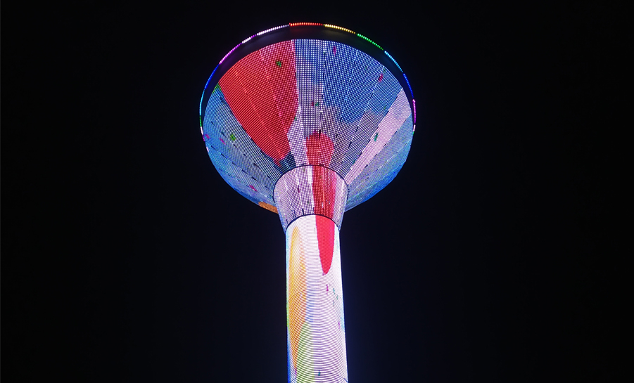 江西贛州鳳棲湖水塔點光源亮化