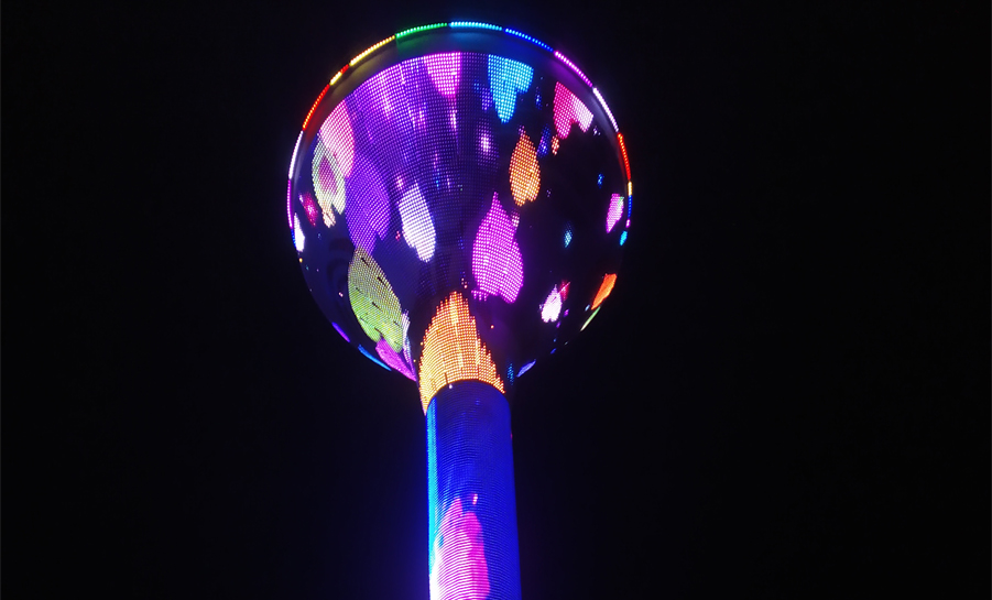 江西贛州鳳棲湖水塔點光源亮化